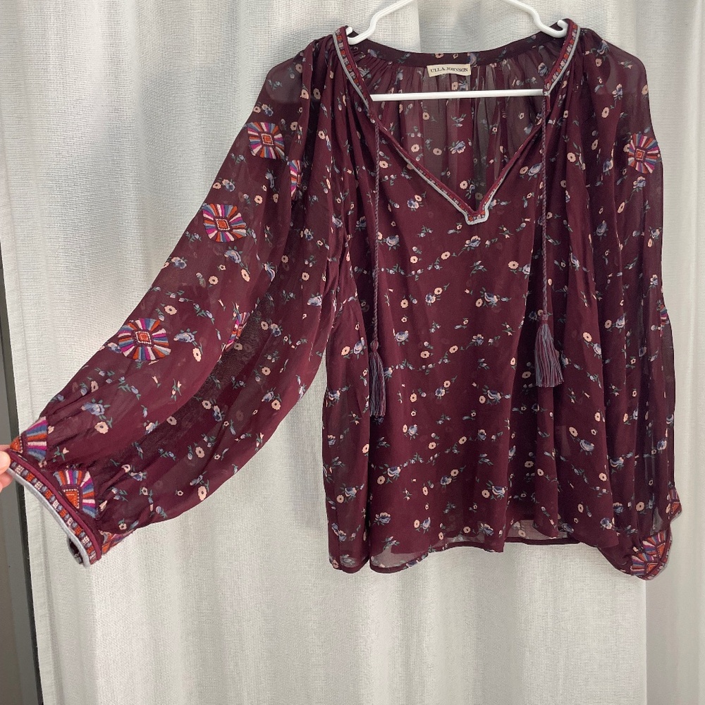 Ulla Johnson embroidered silk blouse